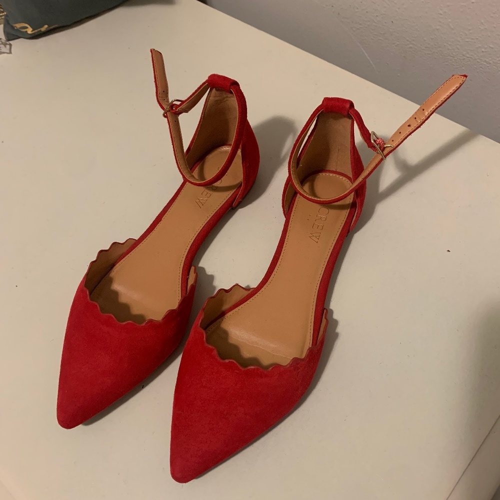 Red Suede J.Crew Flats